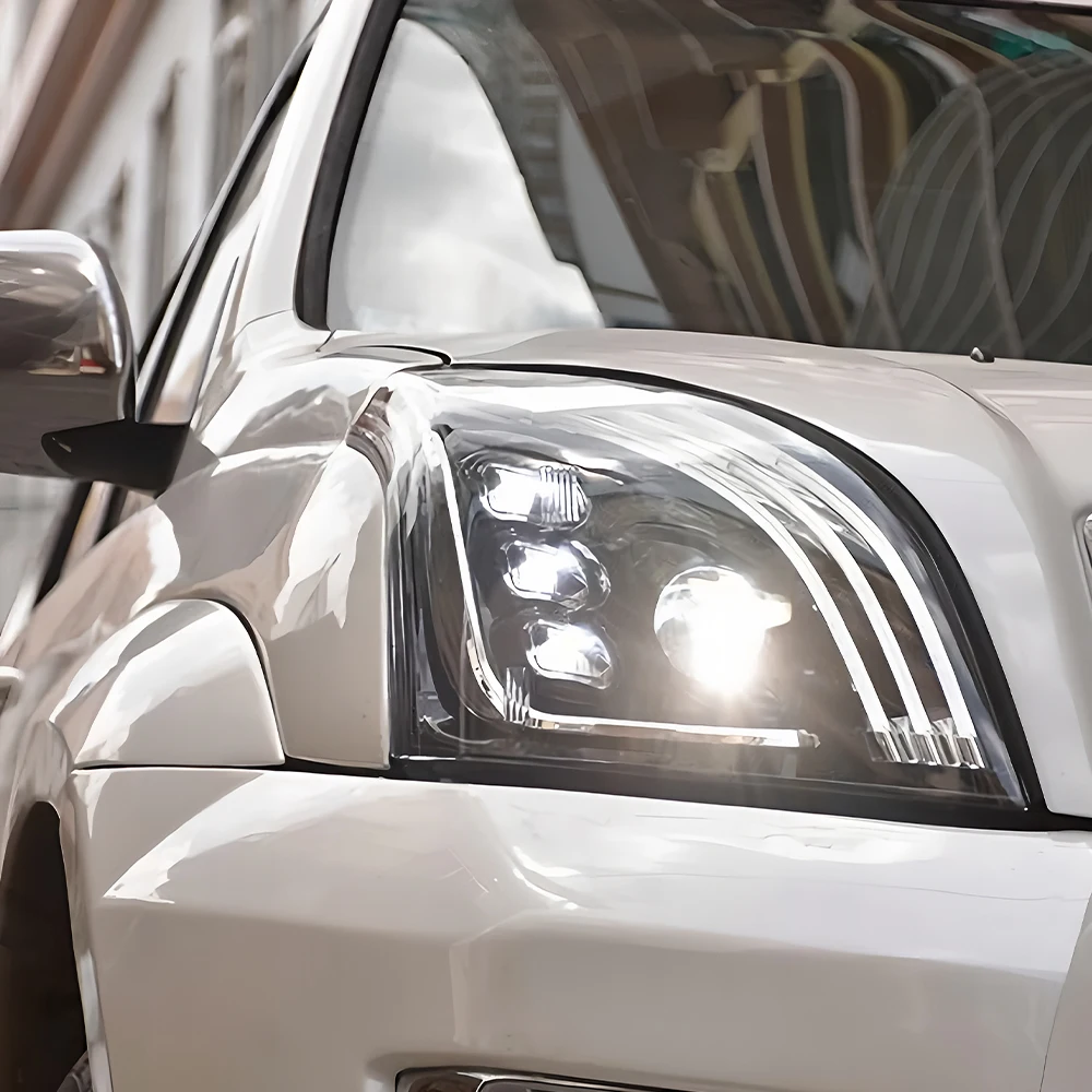For Maybach Design LED Auto Headlights Assembly for Toyota Prado 2004-2009 Dynamic Signal Lamp 6500K 100W Power Car Light Upgrad 2