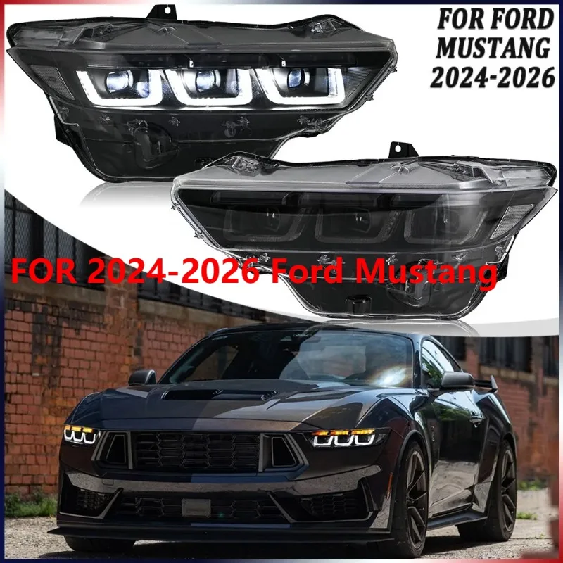 

Для Ford Mustang 2024-2026 гг., полностью светодиодные фары проектора с анимацией ДХО