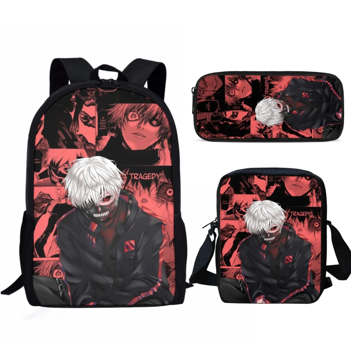 

Tokyo Ghoul Design Boys Girls Children School Bags Horror Zipper Large Capacity Travel Backpack Bookbag Tablet Bag Learning Tool