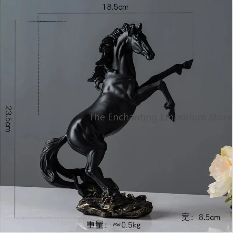 A black horse high-end ornaments home living room study office decorations