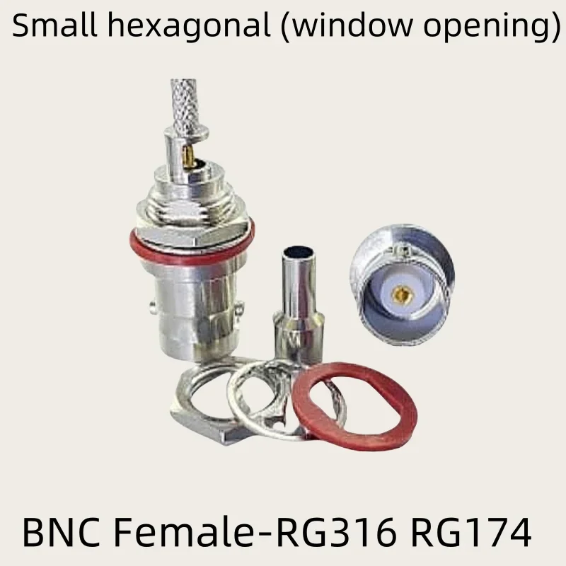 Q9 BNC hembra engarzado para 50-1.5 RG316 RG174/50-3 RG58 RG142 /LMR240/5DFB LMR300, adaptadores de conector coaxial RF, 2 unidades por lote