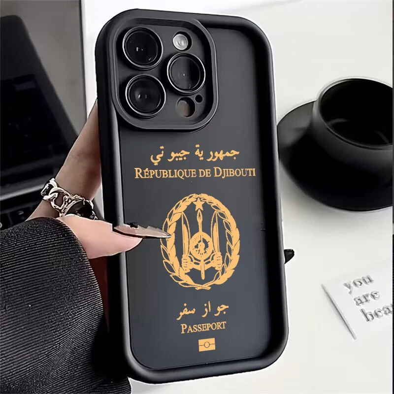 Djibouti Passport Phone Case for iPhone 16 15 14 13 12 11 Pro Max Mini XR XS X 7 8 6 6s Plus Soft TPU Back Cover