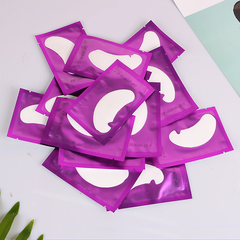 ชุดต่อขนตา 50 คู่ แผ่นรองตาแบบเจลรูปตัวยู แผ่นรองตาแบบเจลอนามัย อุปกรณ์ต่อขนตา แผ่นปิดตาสำหรับต่อขนตา แผ่นมาส์กตาเพื่อความงาม