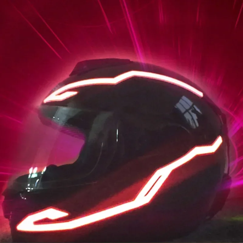 Motorrad Helm Licht 4 in 1 EL Licht 3 Modus Led Helm Licht Nacht Reiten Signal Helm Streifen Dekoration Zubehör kit – Detail 9