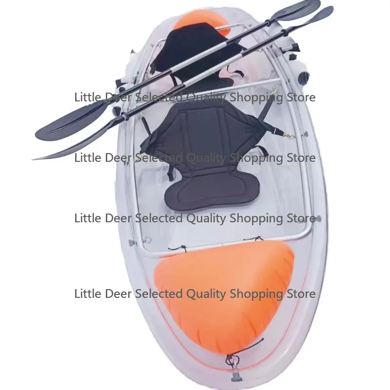 

Cheap Wholesale 2-person Transparent PC Kayak Canoe Lakes Rivers Fishing Drifting Boat Hand Rowing Pleasure Boat LLDPE Hull
