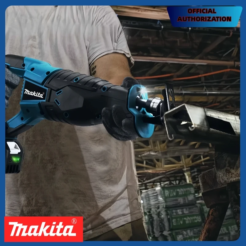 Makita-Sierra alternante sin escobillas, herramientas eléctricas inalámbricas portátiles con 4 hojas de sierra para batería de 20V18V