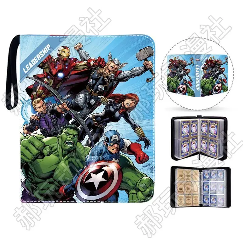 400pcs/900pcs Card Album Book Anime Marvel Spider Man Iron Man Thor Collection Card Zipper Game Cards Binder Holder kids Gift