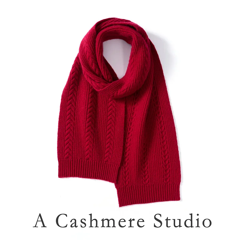 New Style Autumn Winter Women's Classic Twisted Cashmere Scarf Neck Warmer Casual Solid Color Warm Soft Exquisite Knit Scarf