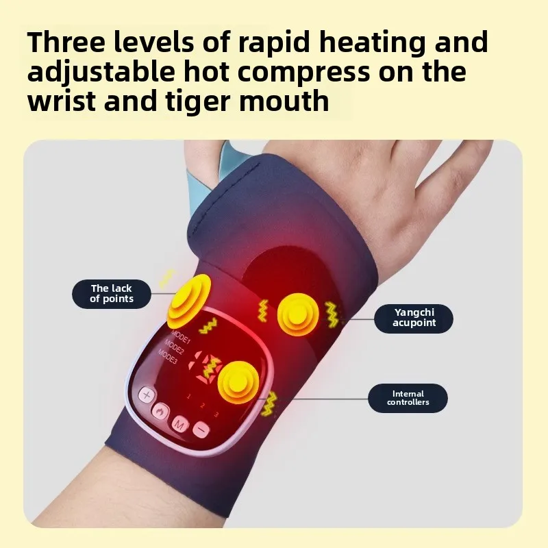 Electric Cordless Wrist Massager USB Rechargeable Vibration Relieve Tenosynovitis Hand Massager for Carpal Tunnel Fatigue Relief