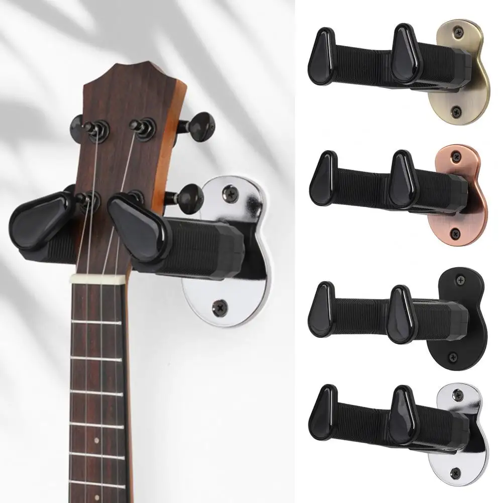 Auto-lock Guitar Hanger Automatic Locking Guitar Wall Mount Hanger for Acoustic Electric Banjo Mandolin Metal Hook for Musicians