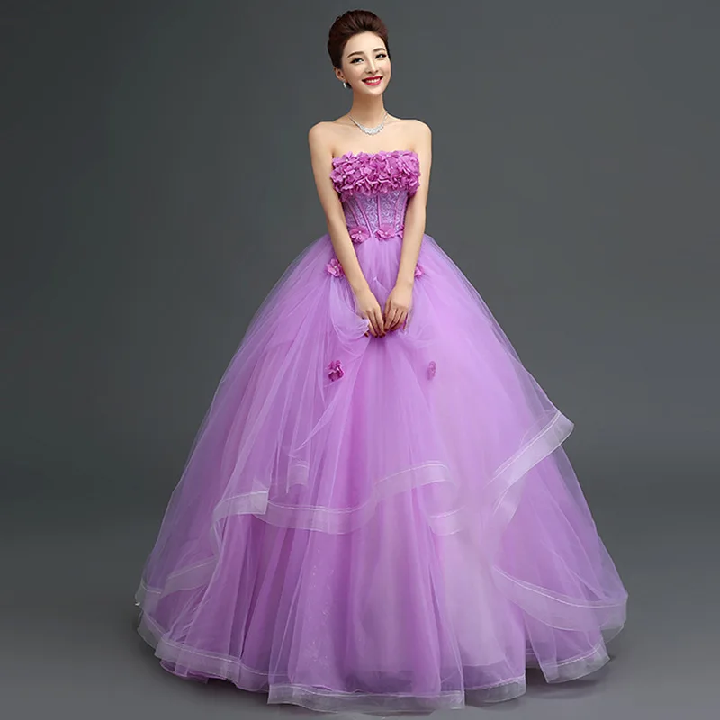 

Sexy Strapless 2023 Purple Quinceanera Dresses Appliques With Beading Tulle Vestidos De Quinceaneras Sleeveless Lace Ball Gown