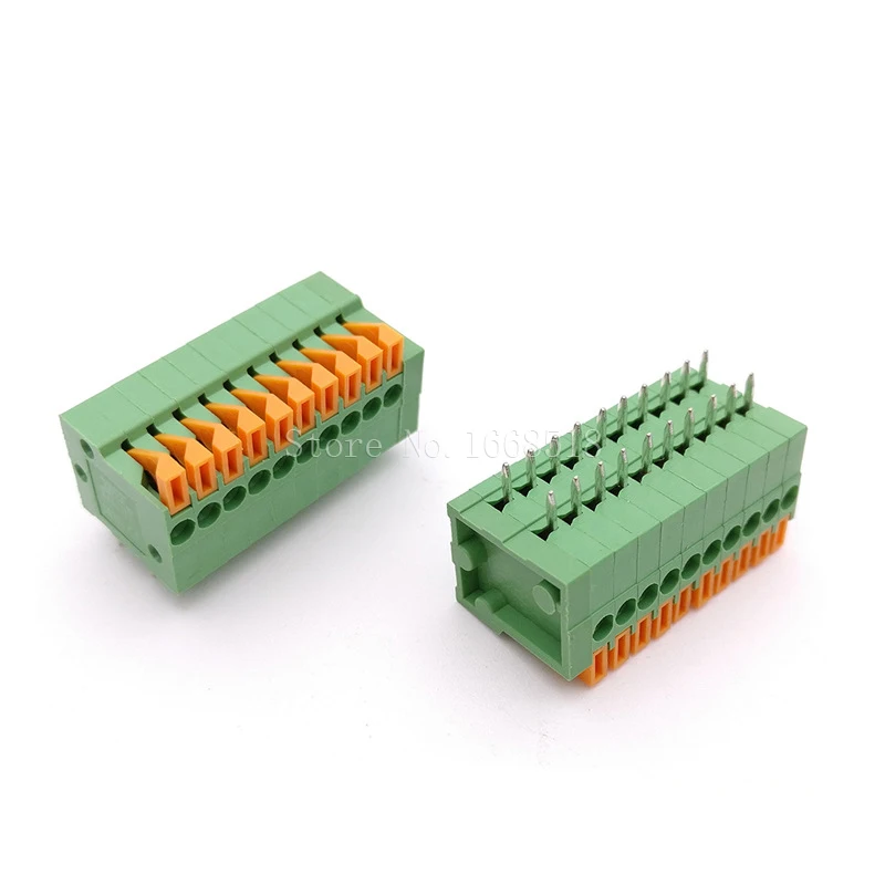 50Pcs KF141R KF141V 2.54mm Pitch PCB Terminal Block Connectors 2/3/4/5/6/7/8/9/10 Pin Straight / Right Angle Screwless Terminals