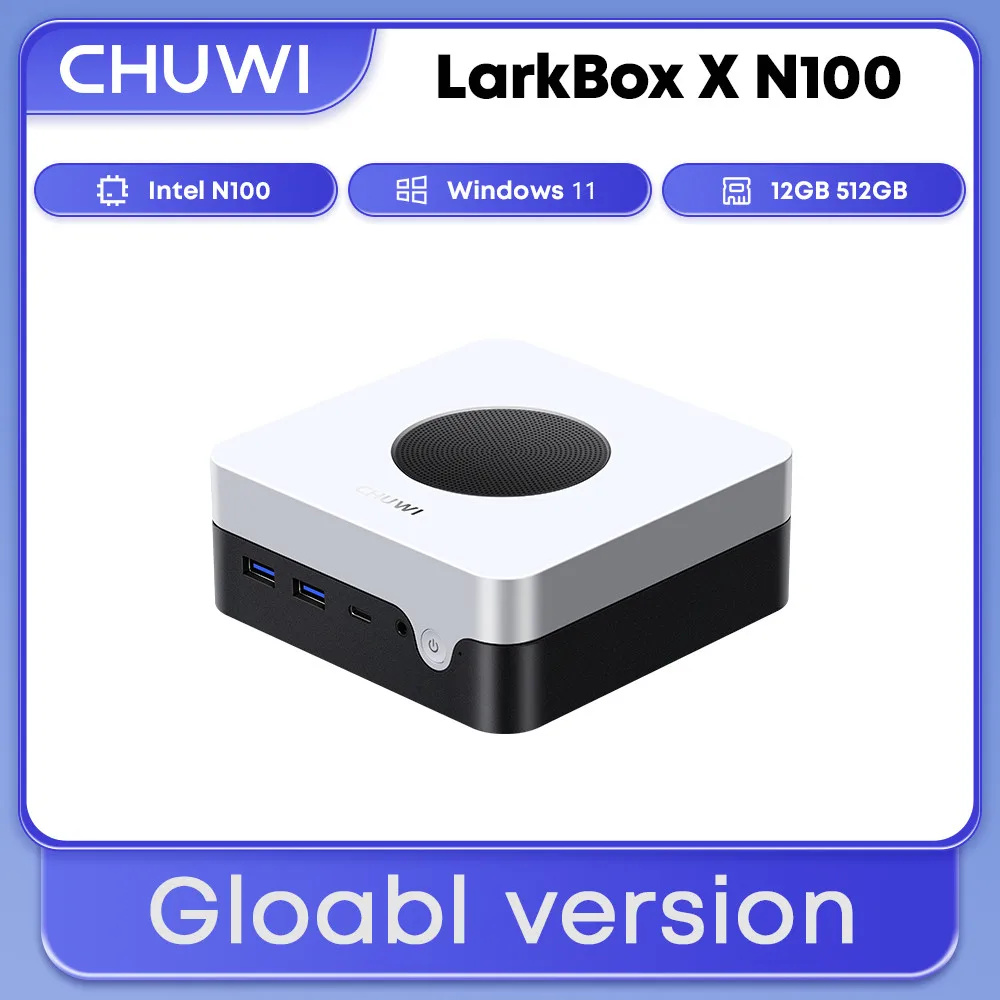 CHUWI LarkBox X Игровой Мини ПК Intel N100 UHD графика для 12-го поколения процессоров Intel 12 Гб RAM 512 ГБ SSD WiFi 6 настольный компьютер