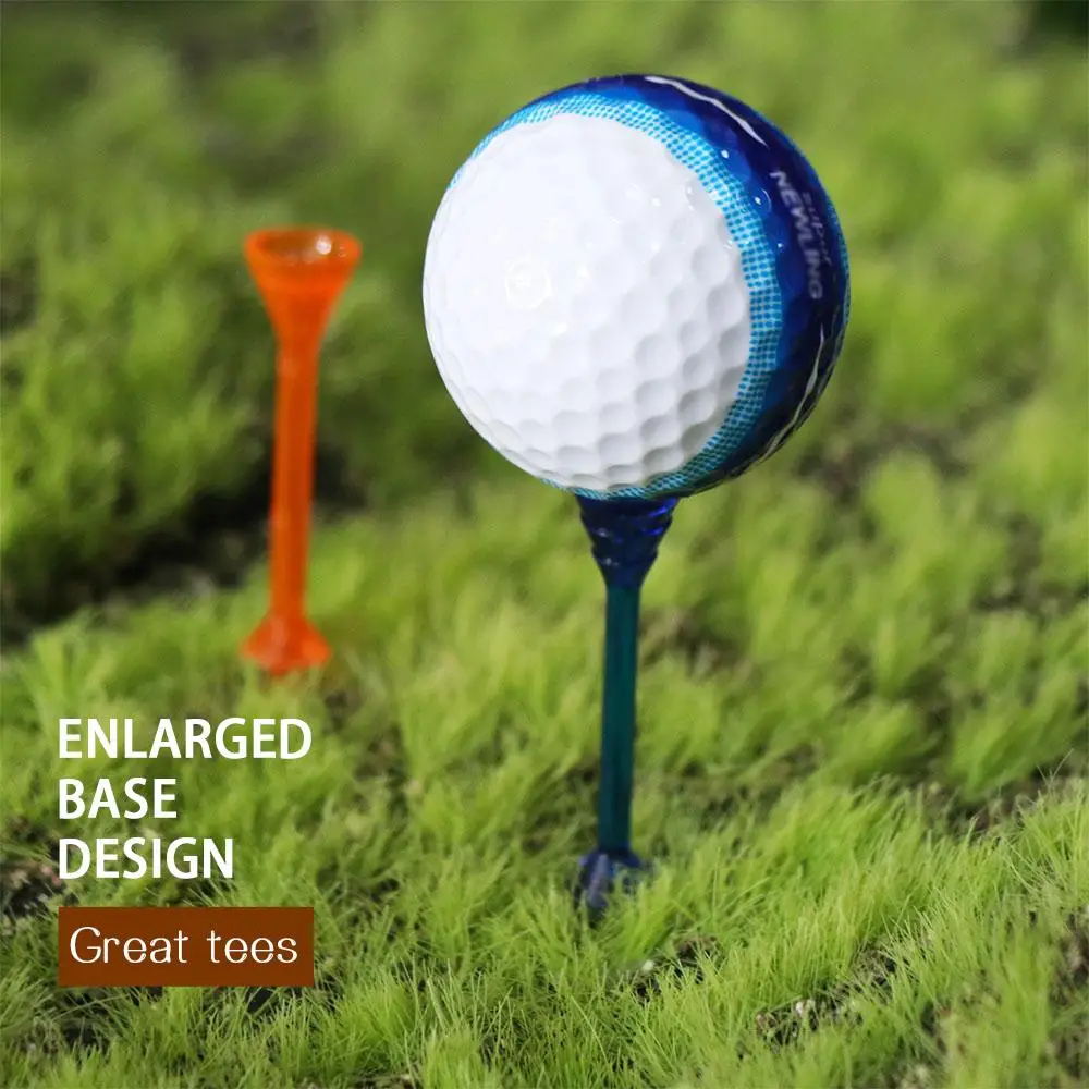 20Pcs Low Resistance Golf Tees 83MM Double-layer Golf Clubs Tee Rubber Cushion Plastic Golf Training Tools Outdoor Sports