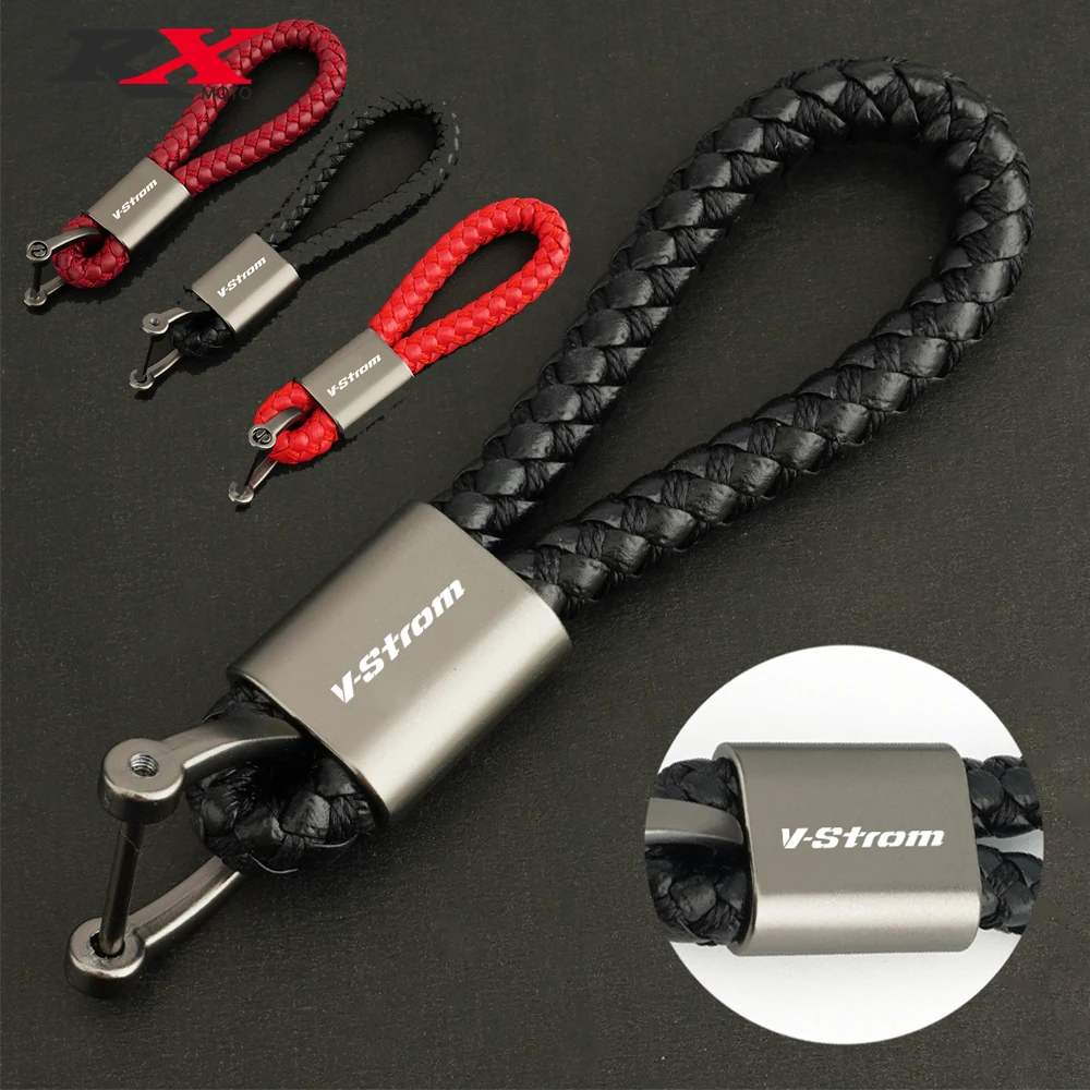 For SUZUKI VSTROM V-strom DL250 DL650 V-Strom DL1000 DL 650/ 1000/XT Custom LOGO Motorcycle Braided Rope Keyring Metal Keychain