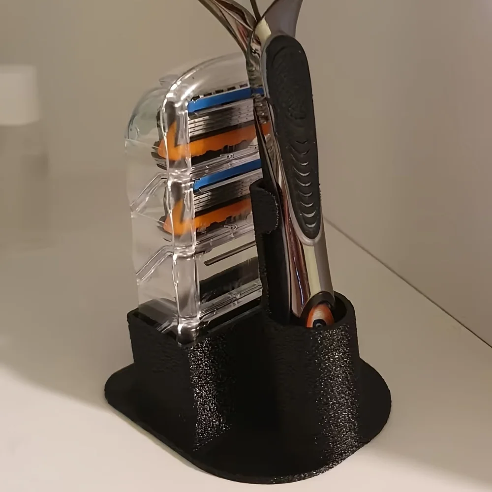 Bathroom Washbasin Dedicated Shaver Holder, Bathroom Countertop Manual Shaver Storage Stand, Men's Washbasin Tidy Artifact