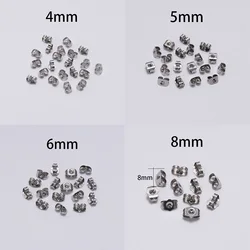 100Pcs/lot 4-8mm Stainless Steel Earring Back Plug Ear Studs Back Earring Stoppers For DIY Jewelry Making Findings Accessories