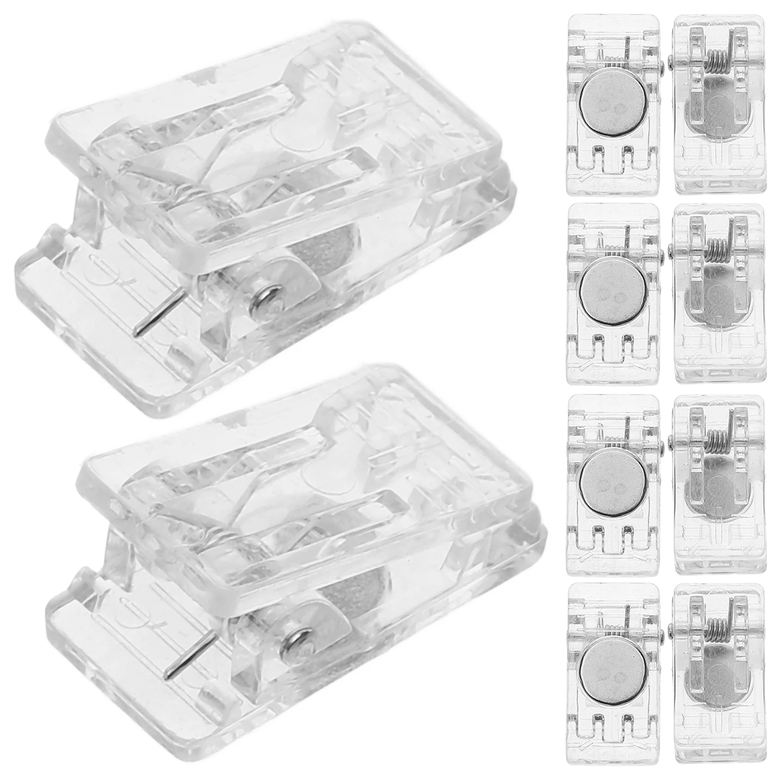 

10pcs Badge Clips ID Holders Spring Card Wall Small Magnetic Clips ABS Office Events Seminars Trade Shows Meetings
