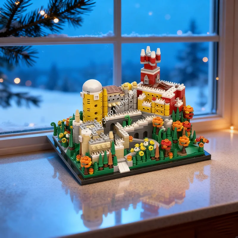 

1217 шт. MOC Pena Place Португалия Архитектурная модель Строительные рождественские подарки Блоки Строительство DIY Идея Кирпичные игрушки День рождения