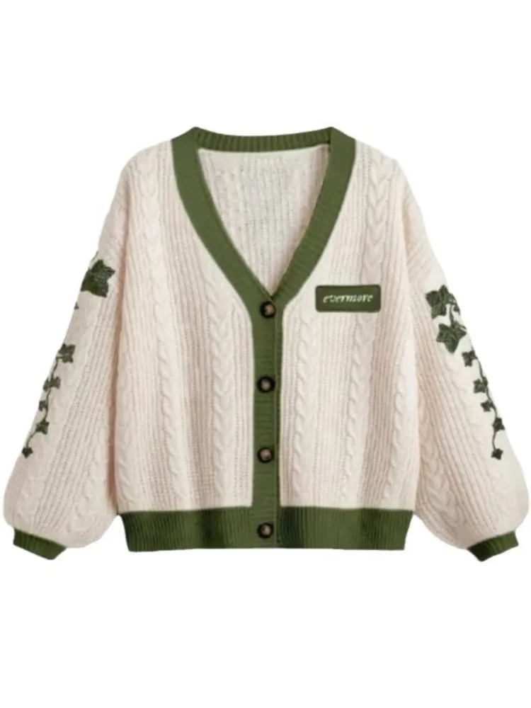 

Autumn Winter Fashion Button Cardigan Coat For Woman Casual V-neck Long Sleeves Loose Knitted Sweater Lady Comfort Warm Sweaters