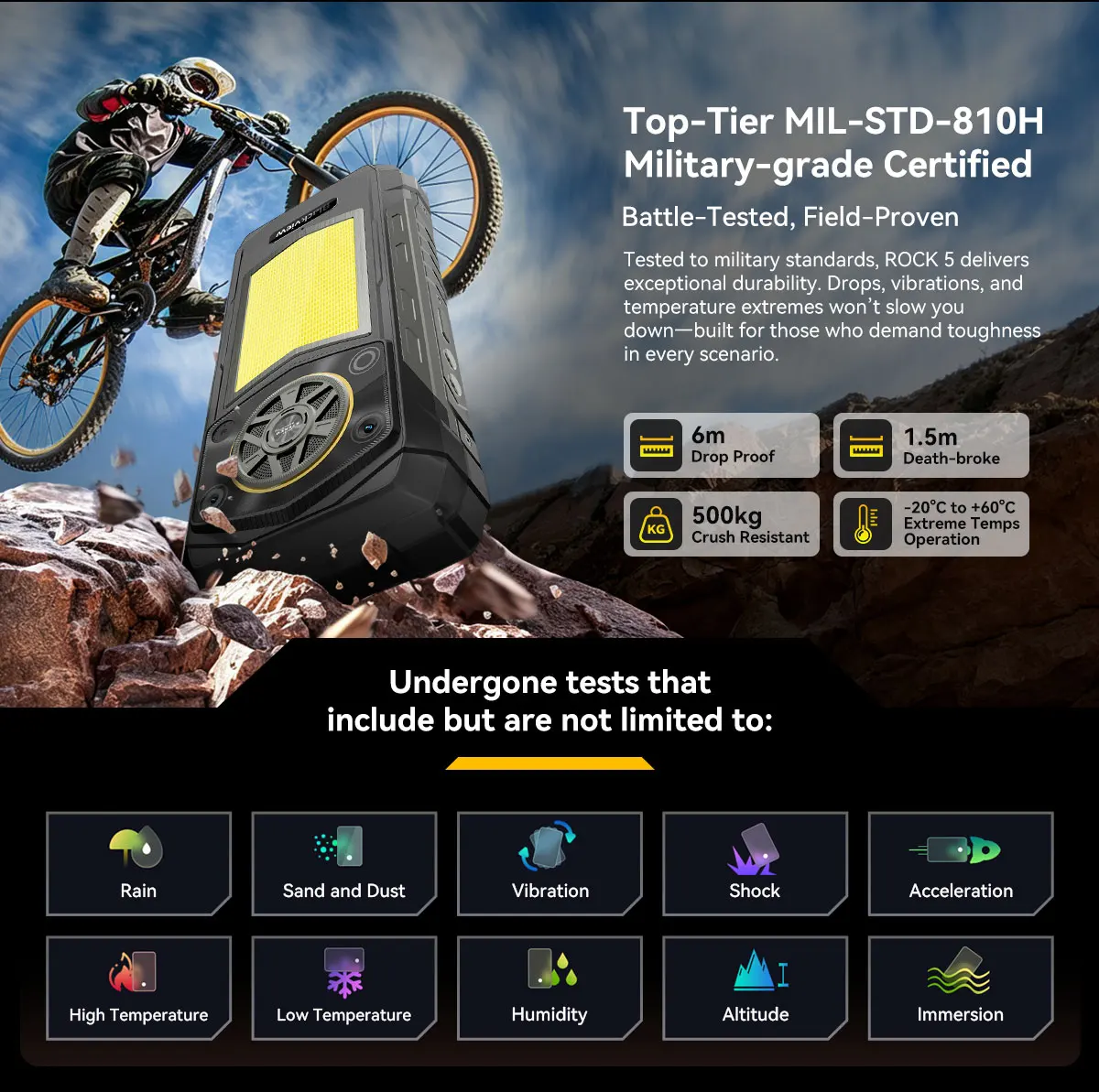Global version Blackview ROCK 5 Rugged Smartphone Android 16 6.78'' 2.4K Display Camping Lantern 20000mAh 108MP NFC Mobile Phone