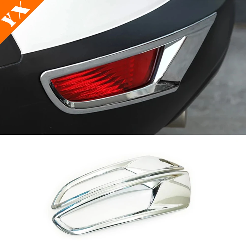 Full Set Chrome Car Exterior Headlight Trim Front Rear Fog Light Cover Side Handle Center Grill For Mazda CX3 CX-3 2016-2018