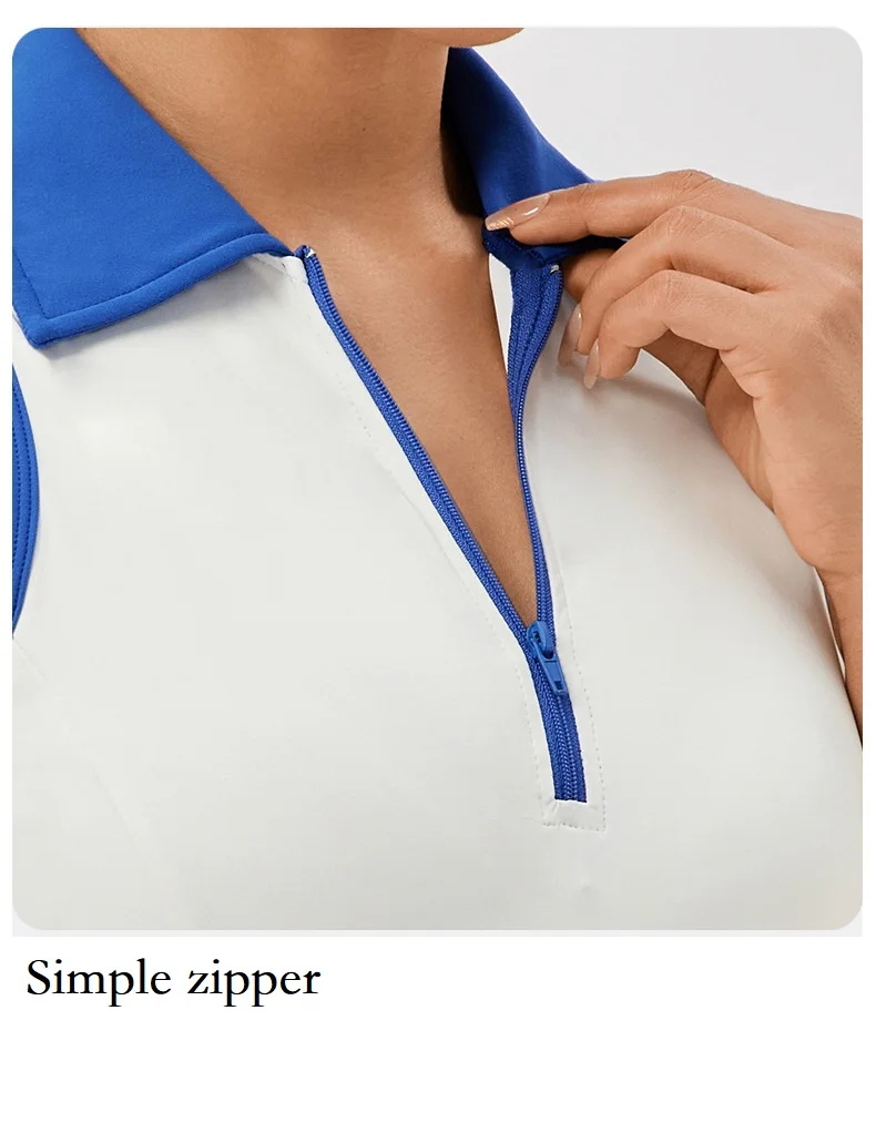 

Flip Collar One-piece Tennis Dress for Women Quick Dry Breathable Sports Fitness Dress Ladies Sleeveless V-Neck Workout Skirts