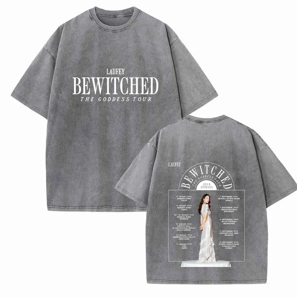 Laufey Bewitched: The Goddess Tour 2024 Shirts Vintage Harajuku Summer  Unisex O-Neck Short Regular  Sleeve Cotton T-Shirts