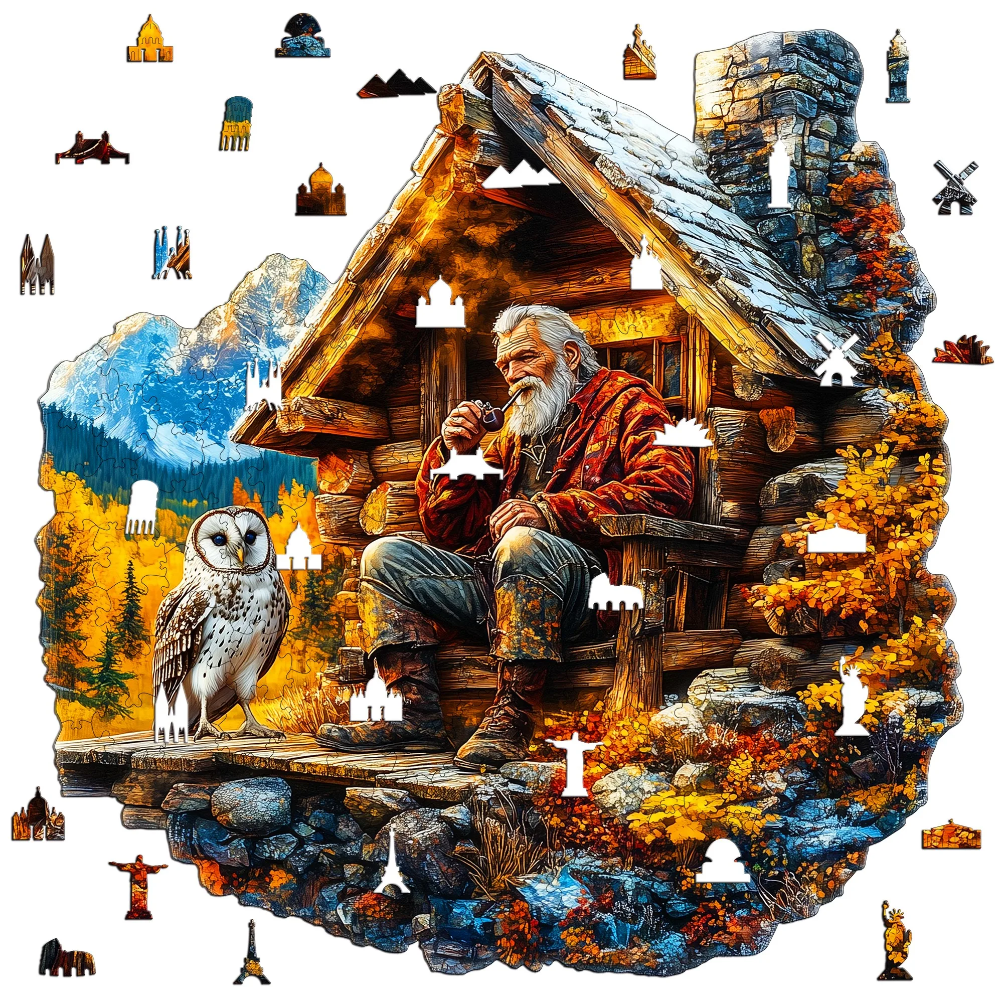 Persian Style Theme Wooden Jigsaw Puzzle Wooden Decor Painting Christmas and Halloween Gift Toy For Teen And Kid