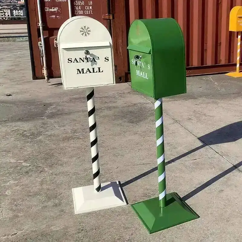 

Mailbox Style Retro Photography Prop Household Industrial Christmas Mailboxes Tin Letter Box Vertical Suggestion Box Letter Box