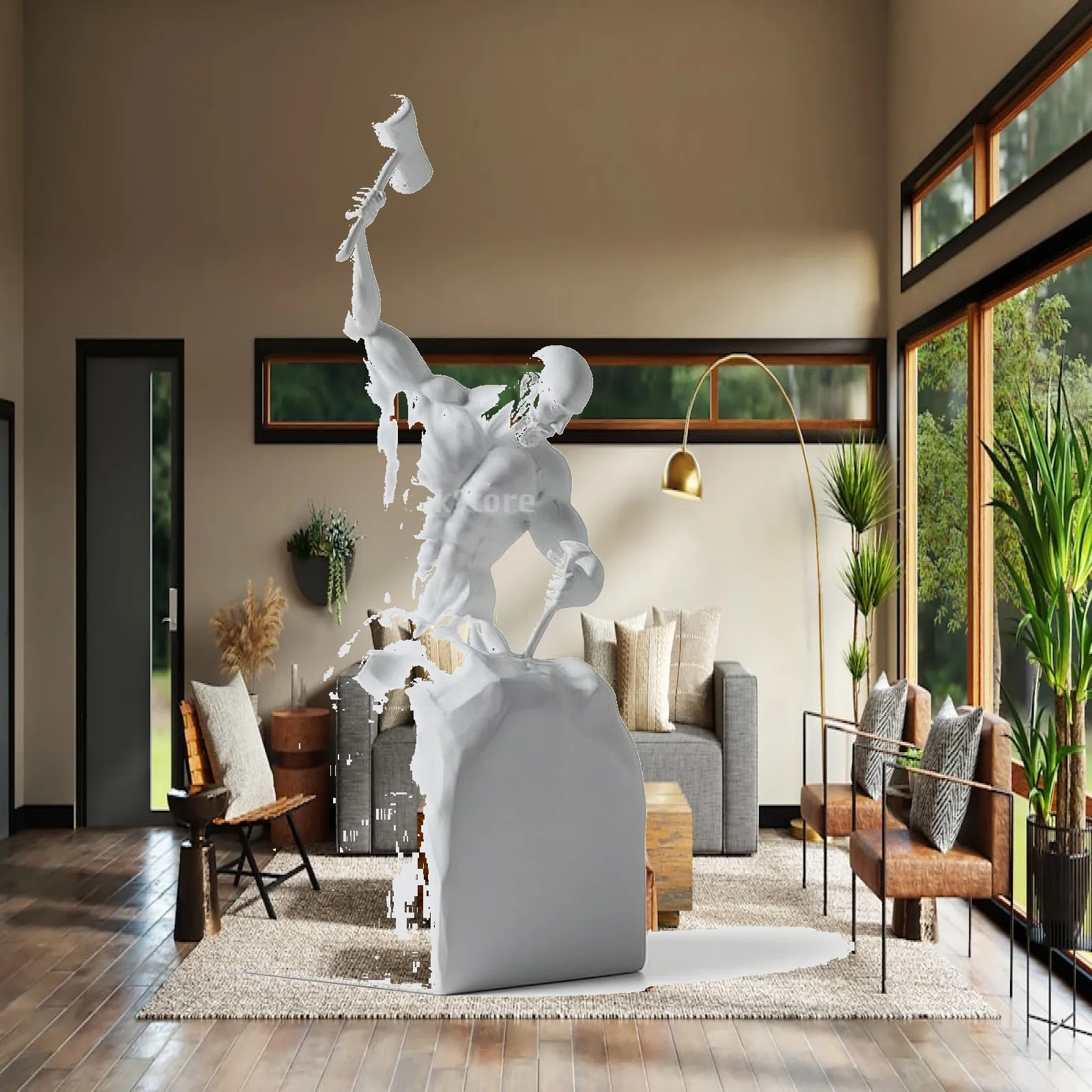 Human Figure Sculpture Small Desktop Statue Unique for Bookshelf, Art Collectors