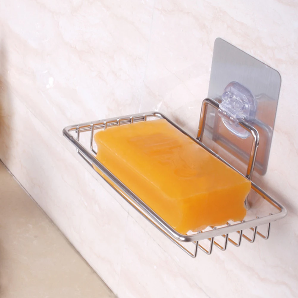 

Punch Free Stainless Steel Soap Dish Holder Drain Rack Storage Tray No Tools Needed Suitable For Kitchen Bathroom