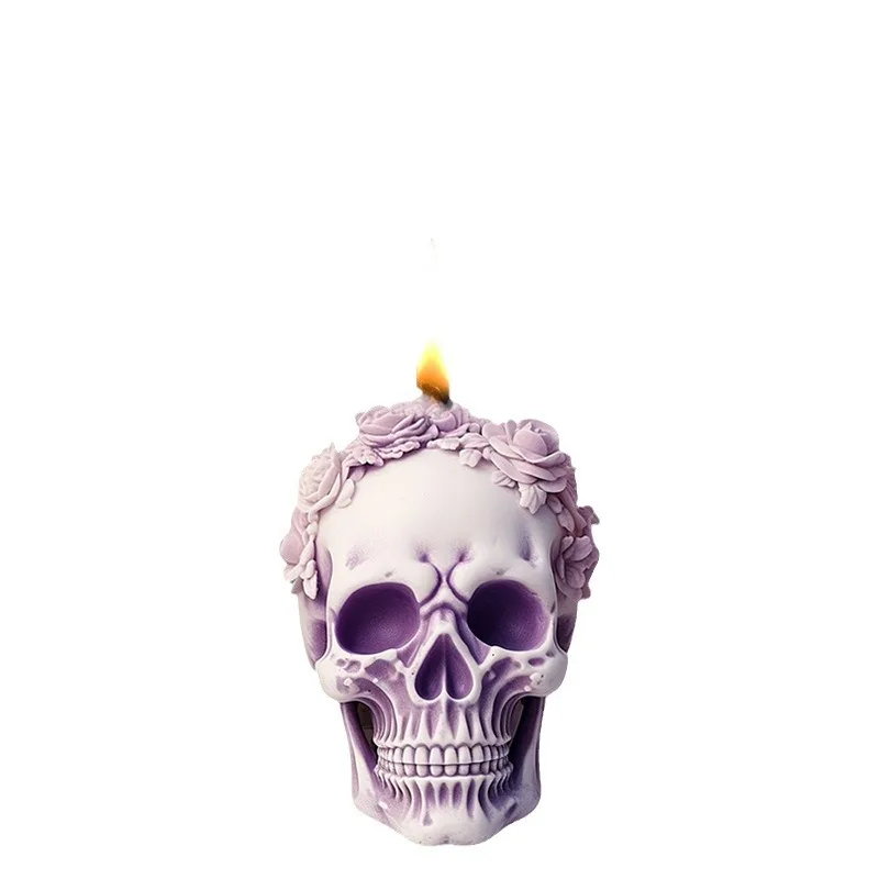 

2024 Handmade New Halloween Creative Roses Skull Scented Candle Molded Liquid, Abrasives Handmade DIY Ornaments