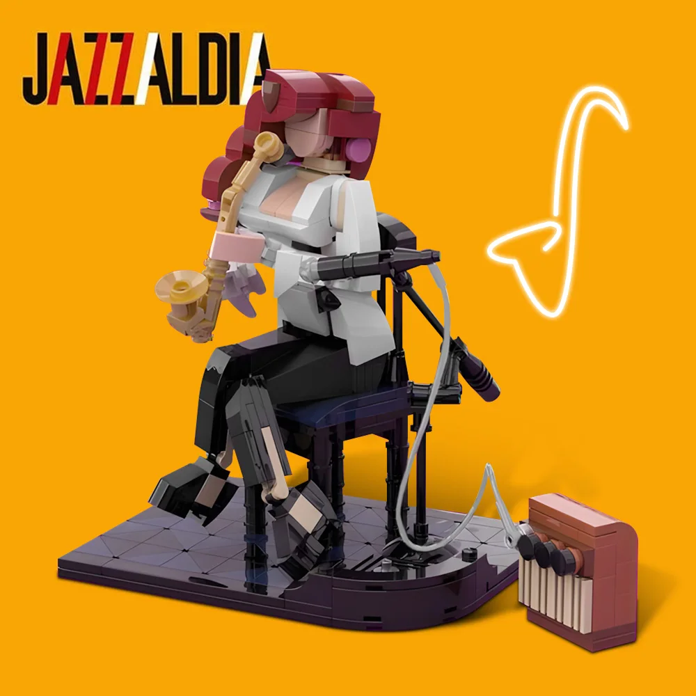 

MOC Creative Expert Saxophonist Building Blocks Set Music Festival Concert Band Model Bricks Creative Assembly Toys Kids Gifts