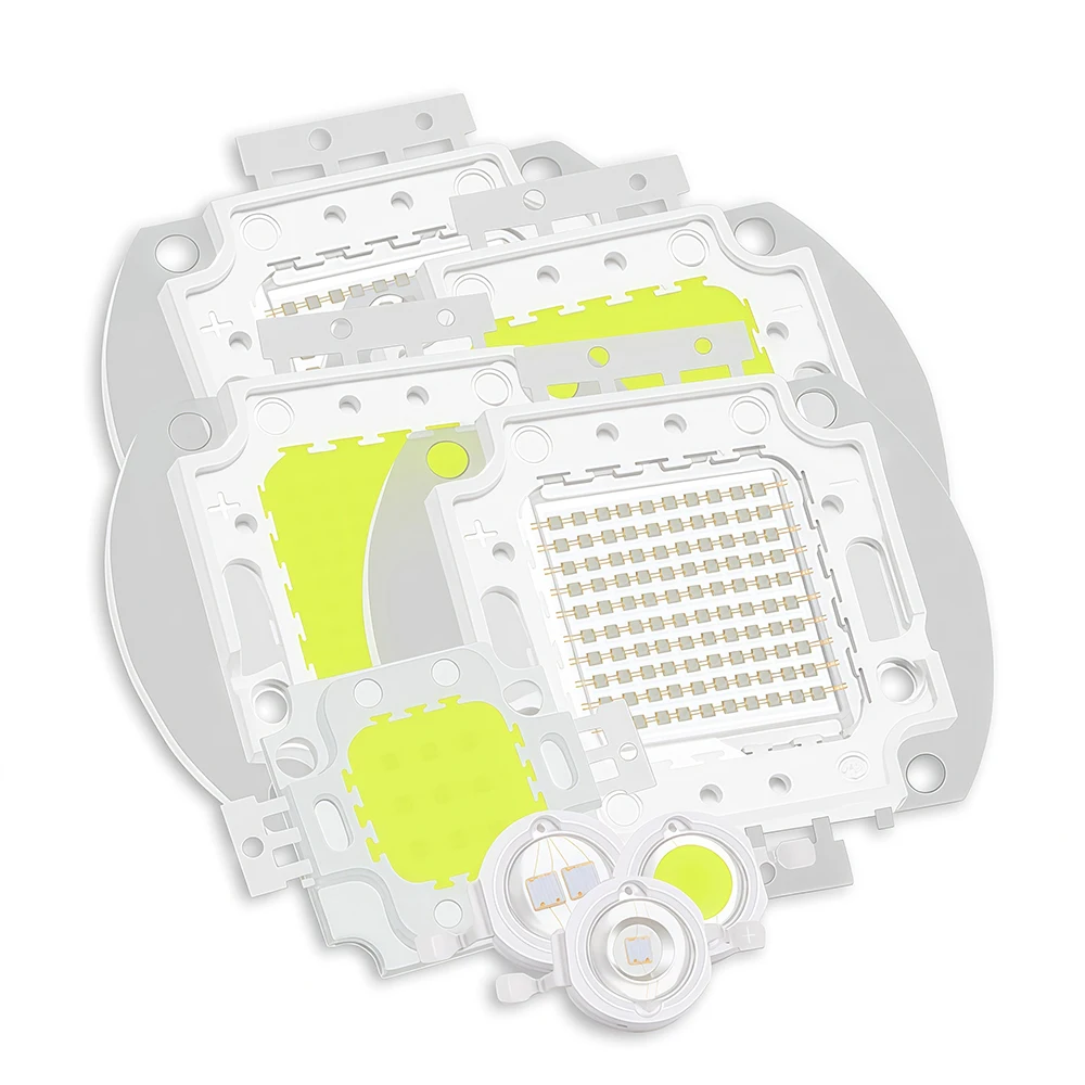 1W 3W 5W 10W 20W 30W 50W 100W Chip LED Czerwony Zielony Niebieski Cyjanowy Żółty Bursztynowy Pomarańczowy 440nm 470nm 480nm 540nm 660nm Diody LED COB — zdjęcie 2