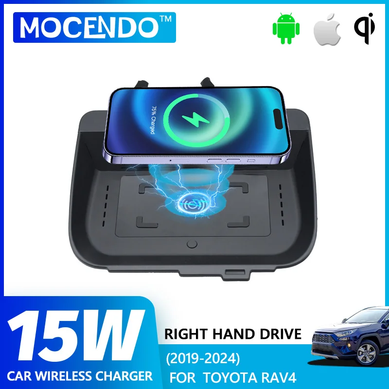 For Toyota RAV4 RHD  2019 2020 2021 2022 2022 2023 2024 Car Wireless Charger Phone charger  15W Fast Phone  Charging Accessories