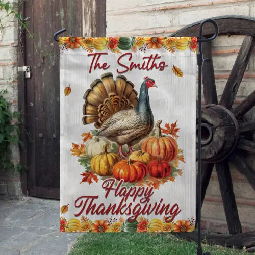 Happy Thanksgiving Turkey Fall Maple leaves Flag, Welcome Fall Turkey Flag, ZZU WWL UUN