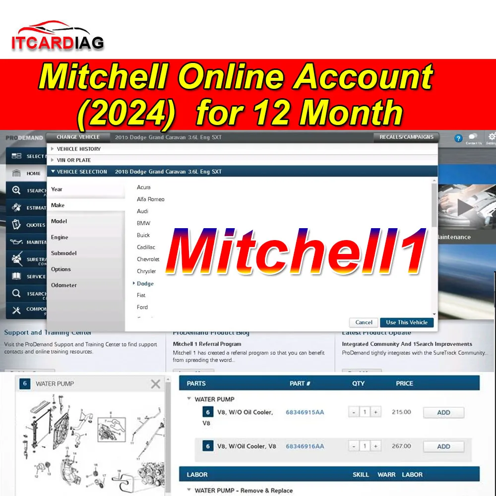 

2024 Mitchell ProDemand One Year Online Account Mitchell 1 Diagnostic Software for VIN Decoding TPMS Wiring Diagram Tire Fitment