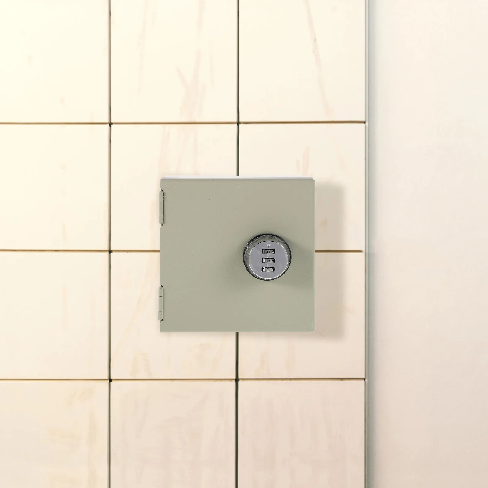 Password Lock Box Beige Stainless Steel Heavy Duty Waterproof Outdoor Electrical Outlet Protection Cover Secure Socket Case