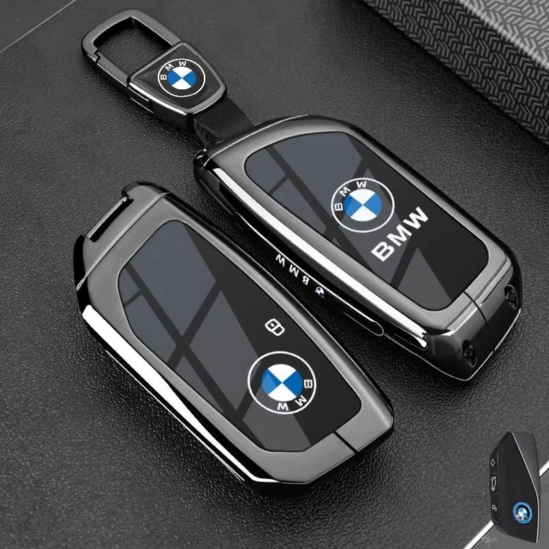 Zinc Alloy Car Key Case Cover Shell Holder For BMW X1 U11 X7 X5 G05 LCI I7 IX XM Series 7 740Li U06 G81 M3 2023 2024 Accessories view 3