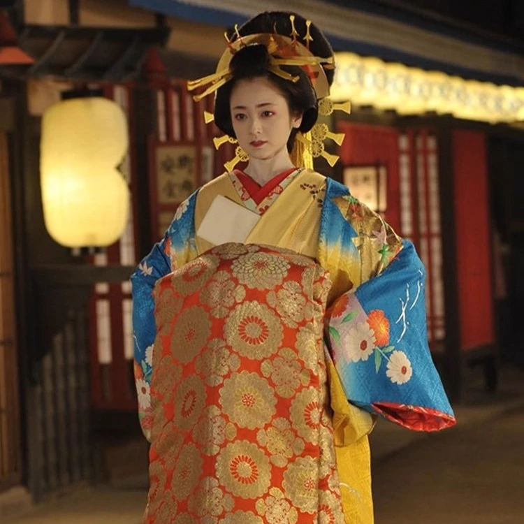 Japanese Geisha Cosplay Wig for Women Classic Retro Style Photography Accessories Movie Play Headdress Party Dress Up