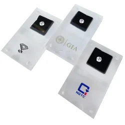 Caja de almacenamiento de joyería de diamantes sueltos acrílicos, organizador de joyería de piedras preciosas estándar, caja de embalaje de regalo, caja de exhibición de gemas de circón
