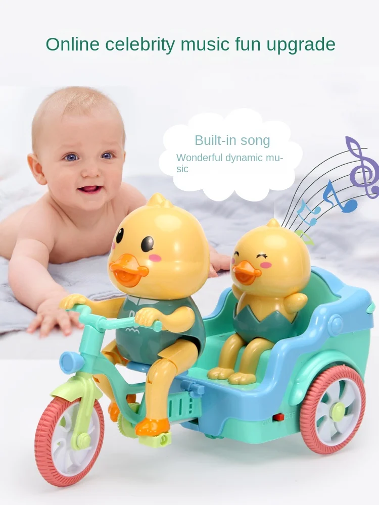 Baby Soundspeelgoed Voor Jonge Kinderen Peuter En Baby Kleine Schattige Eend Cycling Soundspeeltje