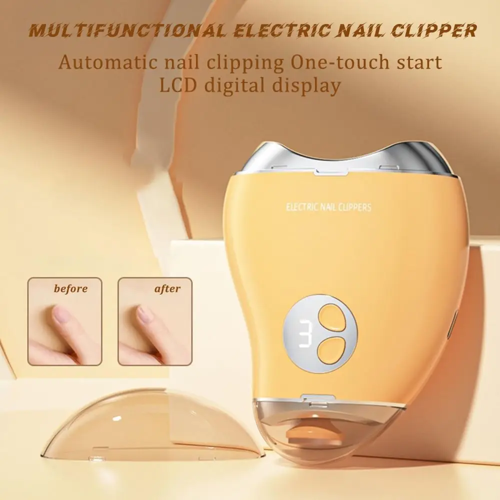 Portable 2 in 1 Electric Nail Clipper 3 Speed Mango Shape Grinder Manicure Cutter Safe Adjustable Trimming Polishing Tools Toes