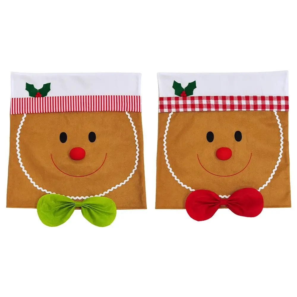 Creative Gingerbread Man Chair Cover Cute Holiday Decorations Christmas Seat Case Chair Transformation Party Supplies