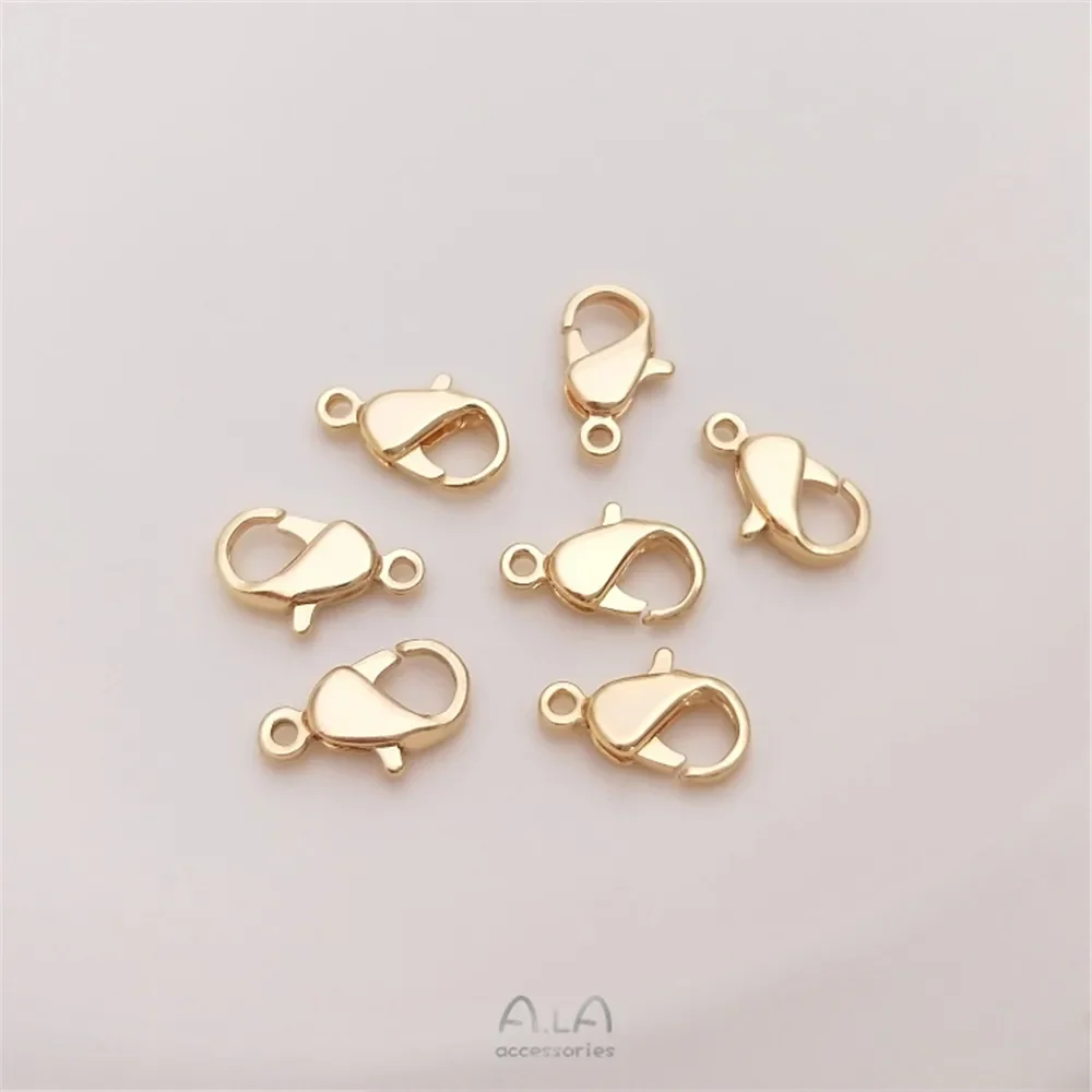 

South Korea Imported Lobster Buckle 14K Gold Color Plane Spring Buckle Accessories DIY Bracelet First Accessories Material