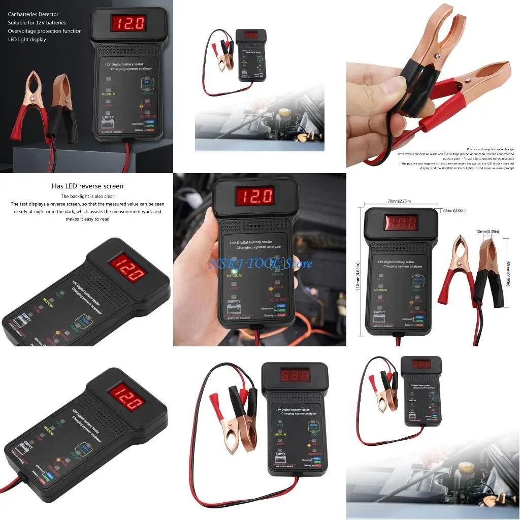 L8RC LED цифровой тестер батареи 12V для автомобилей