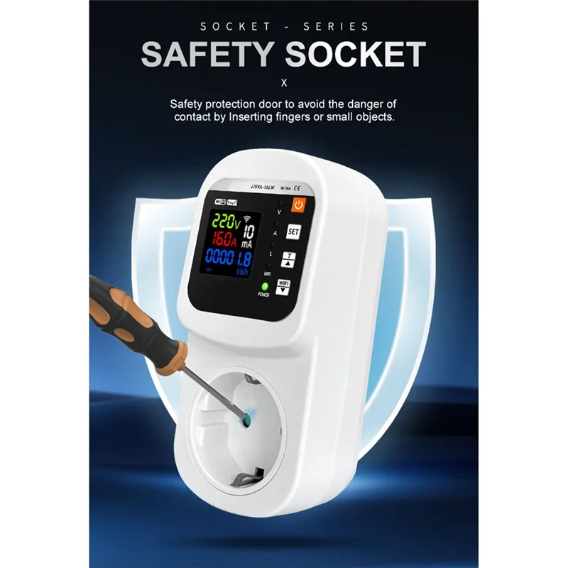 A93P Tuya Wifi Smart Steckdose Spannung Und Strom Protector Stabilisator Multifunktionale Power Energy Meter EU Stecker