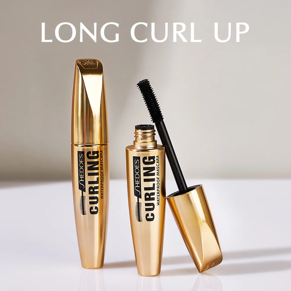 SHEDOES Waterproof Mascara Dense Slender Natural Curly Eyelash Quick Drying Long-lasting Hot Sales Big Volume Black Mascara 10ml