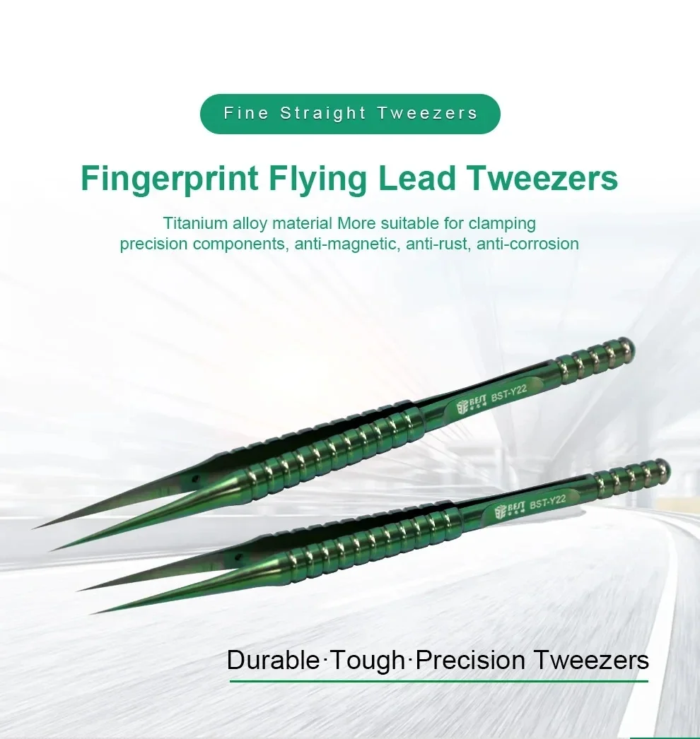 BST Y22 / Y23 Tweezers For Flying Wire Precision Titanium Alloy Fingerprint Flying Line Motherboard BGA IC Chip Repair Tweezers